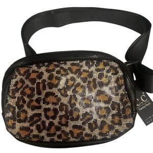 Leopard Bronze Gold, Black, Silver Rhinestone Bag